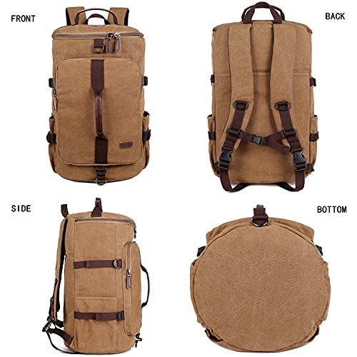 Baosha HB-26 Vintage Canvas Convertible Holdall Bag, Coffee-2