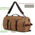 Baosha HB-26 Vintage Canvas Convertible Holdall Bag, Coffee