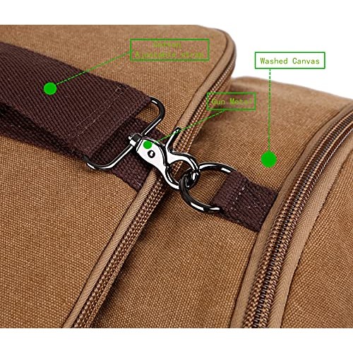Baosha HB-26 Vintage Canvas Convertible Holdall Bag, Coffee-5