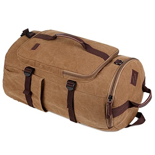 Baosha HB-26 Vintage Canvas Convertible Holdall Bag, Coffee-7