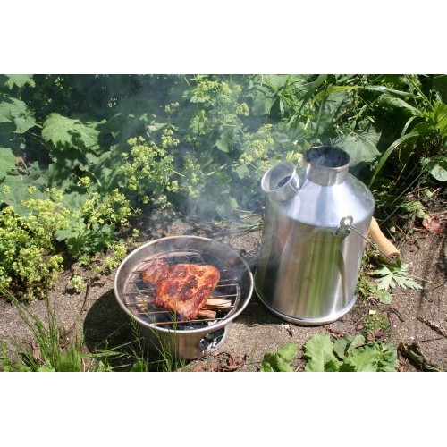 Kelly Kettle Base Camp Basic Kit 1.6 L Stainless Steel Camping Kettle with Cook Set and Pot Support-5