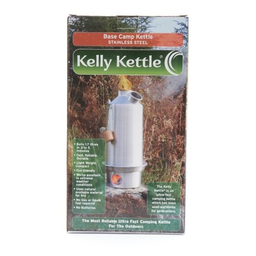 Kelly Kettle Base Camp Basic Kit 1.6 L Stainless Steel Camping Kettle with Cook Set and Pot Support-6