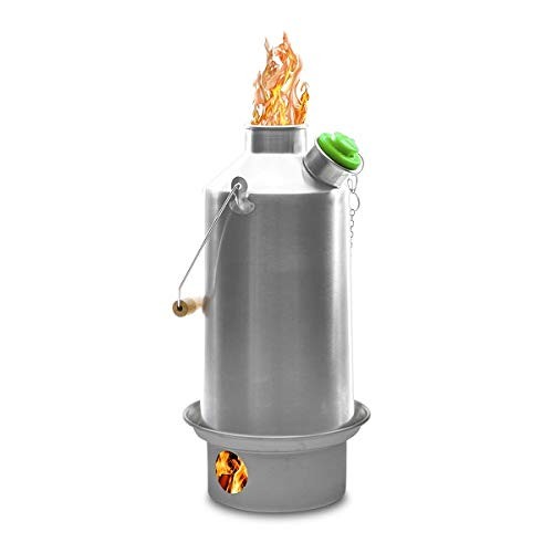 Kelly Kettle Base Camp Basic Kit 1.6 L Stainless Steel Camping Kettle with Cook Set and Pot Support-7