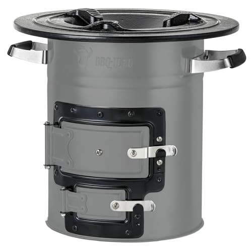 BBQ-Toro Rocket Furnace Rocket #2, Rocket Stove for Dutch Oven and Grill Pans, Grey-5