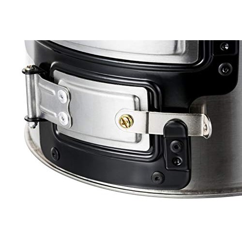 BBQ-Toro silver rocket stove, Ø 32, with 2 air vents and firewood rack-7