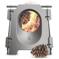 überleben Stöker Wood Burning Camping Stove, 18oz Flatpack Stainless Steel, Bead Blasted