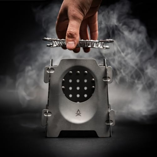 überleben Stöker Wood Burning Camping Stove, 18oz Flatpack Stainless Steel, Bead Blasted-4