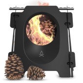 überleben Stöker Flat Pack Wood Camping Stove, Carbon Black