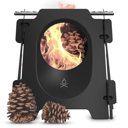 überleben Stöker Flat Pack Wood Camping Stove, Carbon Black