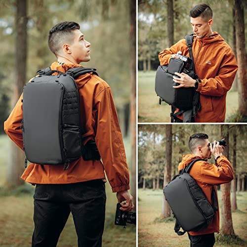 Besnfoto Waterproof Camera Backpack with Laptop Compartment, Olive Green-5