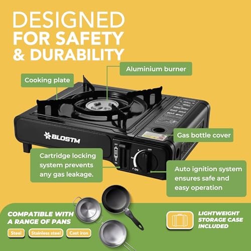 BLOSTM Portable Single Burner Camping Gas Stove with Automatic Ignition-1