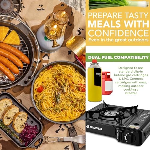 BLOSTM Portable Single Burner Camping Gas Stove with Automatic Ignition-4