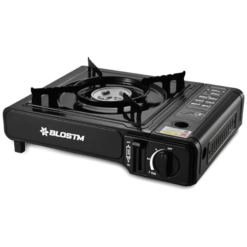BLOSTM Portable Single Burner Camping Gas Stove with Automatic Ignition
