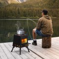Bonnlo Camping Wood Burning Stove, Detachable Portable Fire Pit, 36x36x46cm