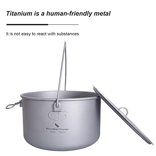 Boundless Voyage Titanium Pot and Pan Set, 2900 ml, Folding Handle-3