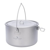 Boundless Voyage 2900ml Titanium Camping Pot with Lid and Folding Bail Handle