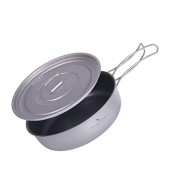 Boundless Voyage 8 inch titanium non-stick frying pan with lid, deep sauté pan and drawstring bag