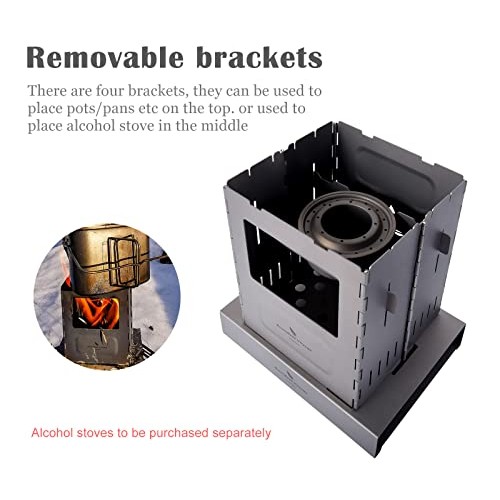 Boundless Voyage Folding Titanium Wood Burning Camping Stove Ti2010C-3
