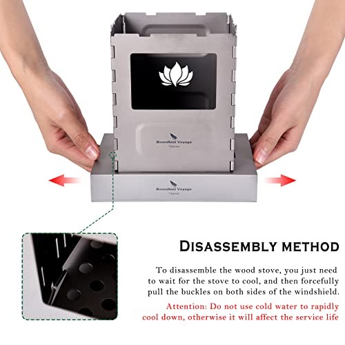 Boundless Voyage Folding Titanium Wood Burning Camping Stove Ti2010C-4