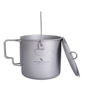 Boundless Voyage 1100ml Titanium Pot with Lid and Folding Bail Handle