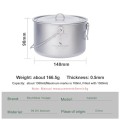 Boundless Voyage 1300ml Titanium Pot with Lid and Folding Bail Handle