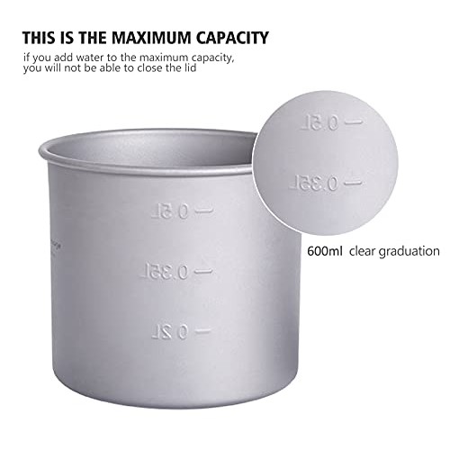 Boundless Voyage Titanium Pot with Lid and Folding Bail Handle, 600ml-2