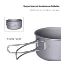 Boundless Voyage Titanium Pot and Pan Set with Lid, Folding Bail Handle, Ti15114A 1000ml + 500ml