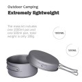 Boundless Voyage Titanium Pot and Pan Set with Lid, Folding Bail Handle, Ti15114A 1000ml + 500ml
