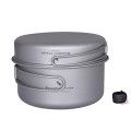 Boundless Voyage Titanium Pot and Pan Set with Folding Handles, Ti15114A 1000ml/500ml