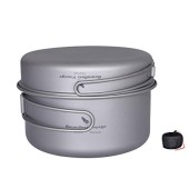 Boundless Voyage Titanium Pot and Pan Set with Folding Handles, Ti15114A 1000ml/500ml