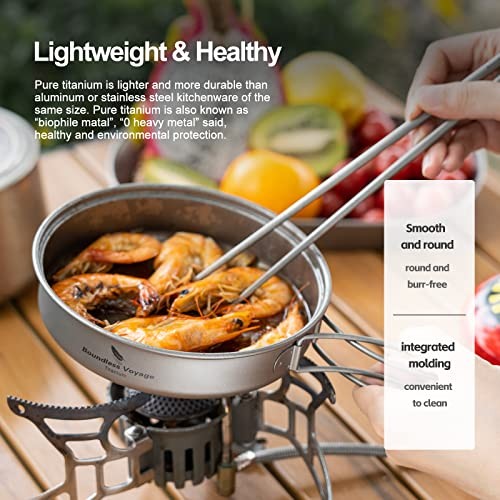 Boundless Voyage Titanium Pot and Pan Set with Folding Handles, Ti15114A 1000ml/500ml-5