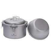 Boundless Voyage Titanium Camping Pot Multifunctional Rice Cooker, Ultralight Backpacking Mess Kit, 2091c