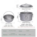 Boundless Voyage Silver Titanium Camping Pot Rice Cooker Ti-2092c