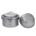 Boundless Voyage Silver Titanium Camping Pot Rice Cooker Ti-2092c