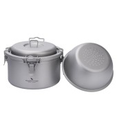 Boundless Voyage Silver Titanium Camping Pot Rice Cooker Ti-2092c