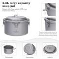 Boundless Voyage Silver Titanium Camping Pot Rice Cooker Ti-2092c
