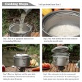 Boundless Voyage Silver Titanium Camping Pot Rice Cooker Ti-2092c