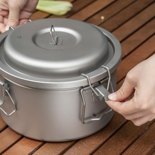 Boundless Voyage Silver Titanium Camping Pot Rice Cooker Ti-2092c-7