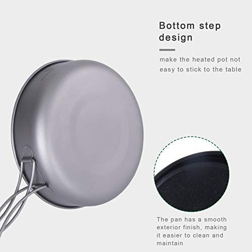 Boundless Voyage Titanium Frying Pan, Folding Handle, Ti2067C Large-6