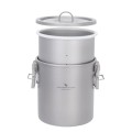 Boundless Voyage Titanium Backpacker Rice Cooker Pot, 1.4L Outer Pot with 0.9L Inner Container, ti2093c-d