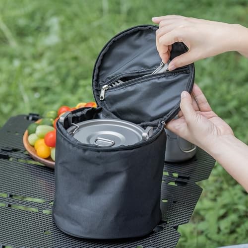 Boundless Voyage Titanium Backpacker Rice Cooker Pot, 1.4L Outer Pot with 0.9L Inner Container, ti2093c-d-8