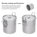 Boundless Voyage Ti-2093 Titanium Rice Cooker Camping Cooking Pot Set, Ti-2093 Noraml