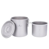 Boundless Voyage Titanium Rice Cooker Camping Cooking Pot Set, Ti-2093 Silver