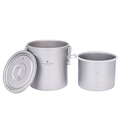 Boundless Voyage Titanium Rice Cooker Camping Cooking Pot Set, Ti-2093 Silver