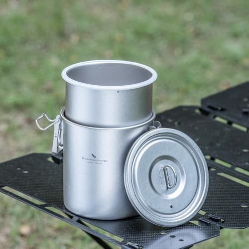 Boundless Voyage Titanium Rice Cooker Camping Cooking Pot Set, Ti-2093 Silver-6