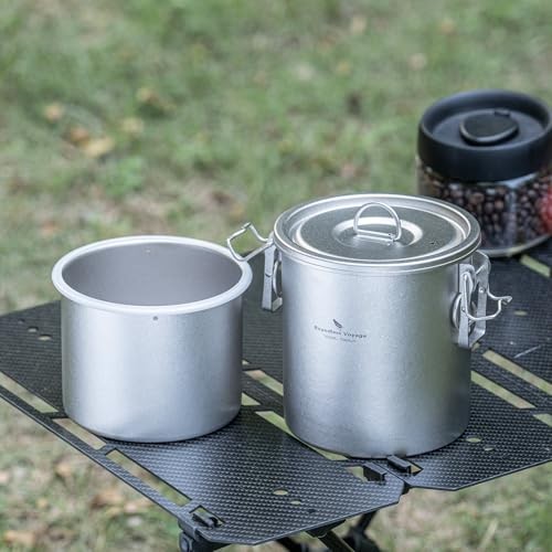Boundless Voyage Titanium Rice Cooker Camping Cooking Pot Set, Ti-2093 Silver-7