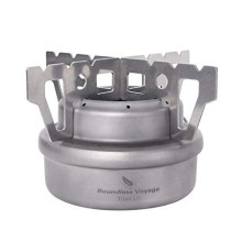 Boundless Voyage Titanium Spirit Alcohol Stove, Mini Alcohol Burner for Camping, Backpacking and Hiking