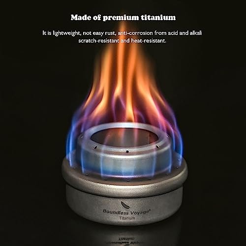 Boundless Voyage Titanium Spirit Alcohol Stove, Mini Alcohol Burner for Camping, Backpacking and Hiking-4