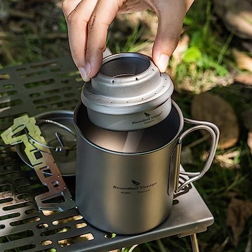 Boundless Voyage Titanium Spirit Alcohol Stove, Mini Alcohol Burner for Camping, Backpacking and Hiking-5