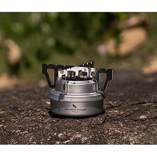 Boundless Voyage Titanium Spirit Alcohol Stove, Mini Alcohol Burner for Camping, Backpacking and Hiking-6